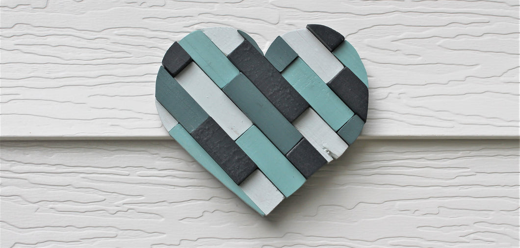 Small Blue Heart wood wall art